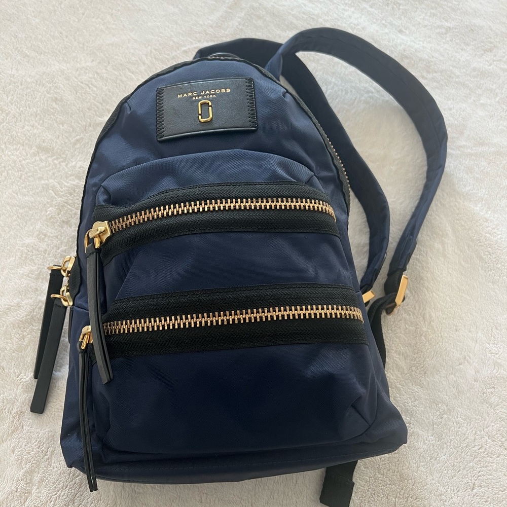 NEW Marc Jacobs Blue/black Nylon and Leather Backpack MAR194132